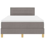 vidaXL Lit à ressorts avec matelas Taupe 120 x 200 cm tissu