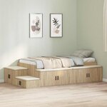 vidaXL Cadre de lit avec rangement Chêne Sonoma 244 x 127 x 53.5 cm