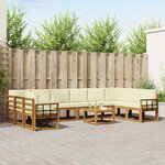 vidaXL Ensemble de canapés d'extérieur 11 Pièces Naturel et Crème