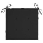 vidaXL Chaises de jardin lot de 2 et coussins noir Bois de teck massif
