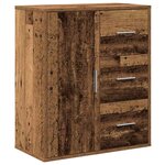 vidaXL Buffet avec tiroir Vieux bois 60 x 31 x 70 cm Bois d'ingénierie