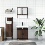 vidaXL Ensemble de meubles de salle de bain 3 Pièces Chêne marron