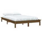 vidaXL Cadre de lit sans matelas marron miel bois massif