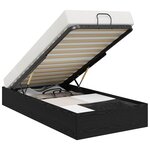 vidaXL Cadre de lit ottoman avec stockage Chêne noir 193 x 120 x 25 cm