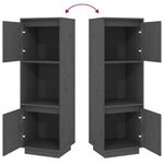 vidaXL Buffet haut Gris 38x35x117 cm Bois massif de pin