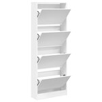 vidaXL Armoire à chaussures blanc 60x21x163 5 cm bois d'ingénierie