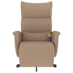 vidaXL Fauteuil inclinable de massage repose-pieds cappuccino