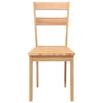 vidaXL Chaises à manger 2 Pièces bois massif naturel caoutchouc