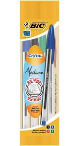 Etui de 4 Stylos Bille Cristal Medium Bleu BIC