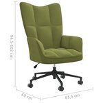 vidaXL Chaise de relaxation Vert clair Velours