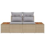 vidaXL Canapé de jardin Beige 184 x 62 x 85cm polyrotin