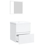 vidaXL Armoire lavabo de salle de bain avec bassin et miroir Blanc