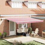 vidaXL Auvent Rétractable with Manuel 450 × 350 cm Rouge et blanc