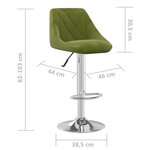 vidaXL Tabourets de bar lot de 2 vert clair velours