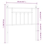 vidaXL Tête de lit métal blanc 80 cm