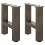 vidaXL Pieds de table basse en acier naturel 2 pièces 30 x (30-31) cm