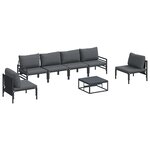 vidaXL Ensemble de canapé de jardin 7 Pièces Anthracite Acier