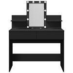 vidaXL Coiffeuse avec LED noir 100x40x130 cm