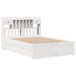 vidaXL Lit bibliothèque sans matelas blanc 160x200 cm bois pin massif