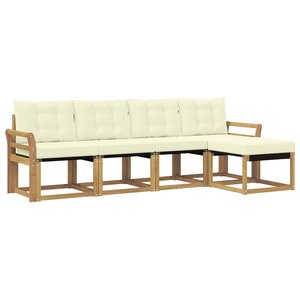 vidaXL Ensemble de canapés d'extérieur 5 pc Blanc et crème