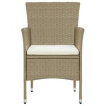 vidaXL Meubles à dîner de jardin et coussins 7 Pièces Poly rotin Beige