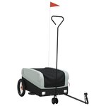 vidaXL Remorque de vélo noir et gris 30 kg fer