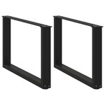 vidaXL Pieds de table basse en U  2 pièces  noir  60 x (42-43) cm  acier