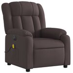 vidaXL Fauteuil inclinable de massage électrique Marron foncé Tissu