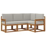 vidaXL Ensemble de canapés d'extérieur 4 pc Gris Naturel et Clair
