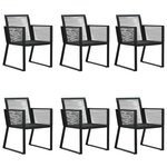vidaXL Ensemble à manger de jardin 7 Pièces Noir Rotin PVC