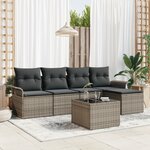 Ensemble de Canapés de Jardin 5 Pièces avec Coussins Noir Poly Rattan