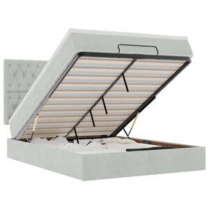 vidaXL Cadre de lit ottoman avec matelas gris clair 140x200 cm velours