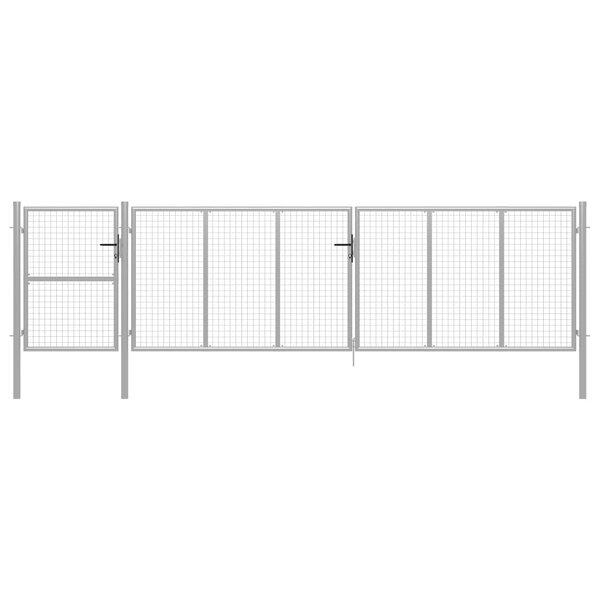 Vidaxl portillon acier 500 x 125 cm argenté