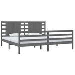 vidaXL Cadre de lit sans matelas gris 200x200 cm bois massif de pin