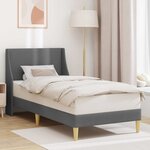 vidaXL Cadre de lit avec tête de lit Gris foncé 90 x 200 cm tissu
