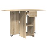 vidaXL Table à dîner 115 x 70 x 75 cm Bois d'ingénierie Chêne Sonoma