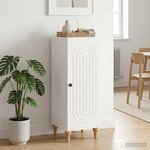 vidaXL Buffet Blanc brillant 33 x 34 5 x 90 cm Bois d'ingénierie