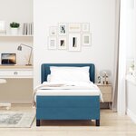 Lit à ressorts VidaXL avec un matelas bleu foncé 90x190 cm en velours