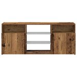 vidaXL Meuble TV avec lumières LED vieux bois bois d'ingénierie