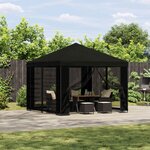 vidaXL Abri de jardin avec parois 3 x 3 m Noir Polyester et Acier