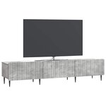 vidaXL Meuble TV Gris béton 147 x 34 5 x 32 cm Bois d'ingénierie