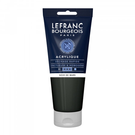 Peinture acrylique en tube - noir de mars - 200ml - lefranc & bourgeois