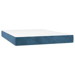 vidaXL Sommier à lattes de lit matelas et LED Bleu foncé 140x200 cm