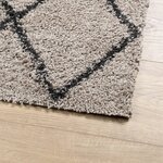 vidaXL Tapis shaggy à poils longs moderne beige anthracite 80x200 cm