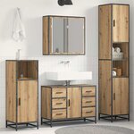 vidaXL Ensemble de mobilier de salle de bain 3 Pièces chêne artisanal
