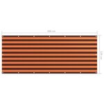 Vidaxl écran de balcon orange et marron 120x300 cm tissu oxford