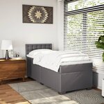vidaXL Sommier à lattes de lit avec matelas Gris 80x200 cm Similicuir