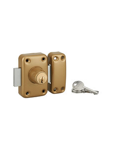 THIRARD - Verrou CAPITAL pour porte d'entrée vitrée à double cylindre  époxy or  cylindre 50mm  3 clés- Thirard