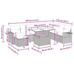vidaXL Salon de jardin avec coussins 9 Pièces beige résine tressée