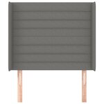 vidaXL Tête de lit avec oreilles Gris foncé 83x16x118/128 cm Tissu